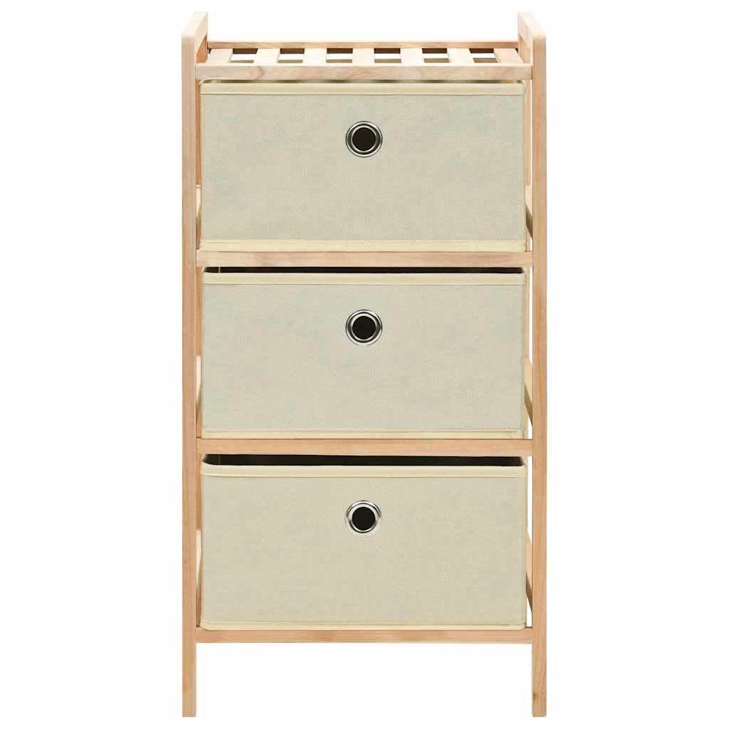 Vidaxl opbergrekken met 3 stoffen manden 2 st cederhout beige