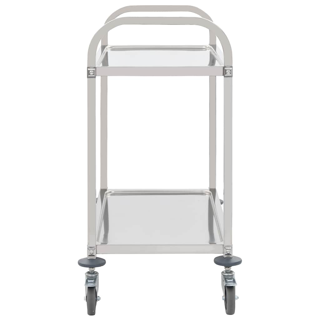 Vidaxl keukentrolley 2-laags 95x45x83,5 cm roestvrij staal