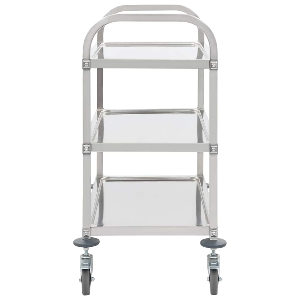 Vidaxl keukentrolley 3-laags 96,5x55x90 cm roestvrij staal