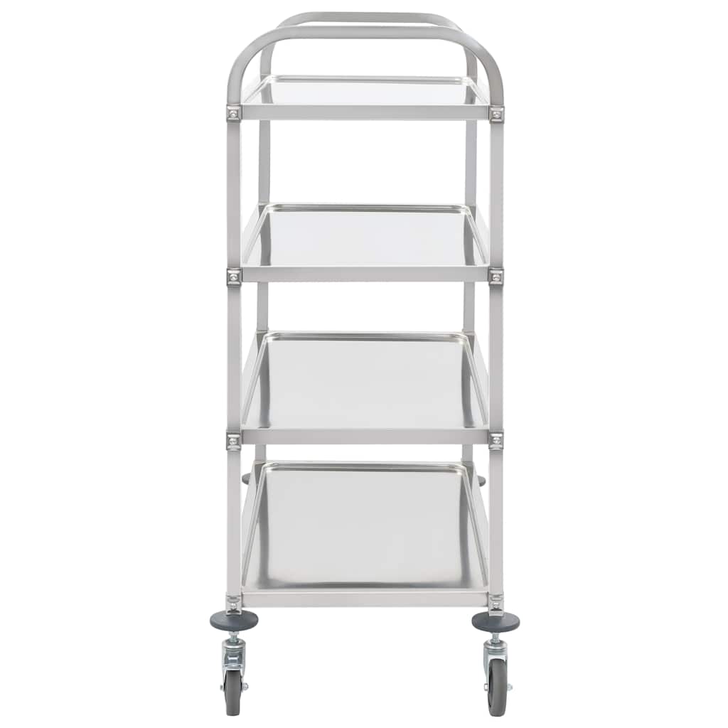 Vidaxl keukentrolley 4-laags 107x55x125 cm roestvrij staal