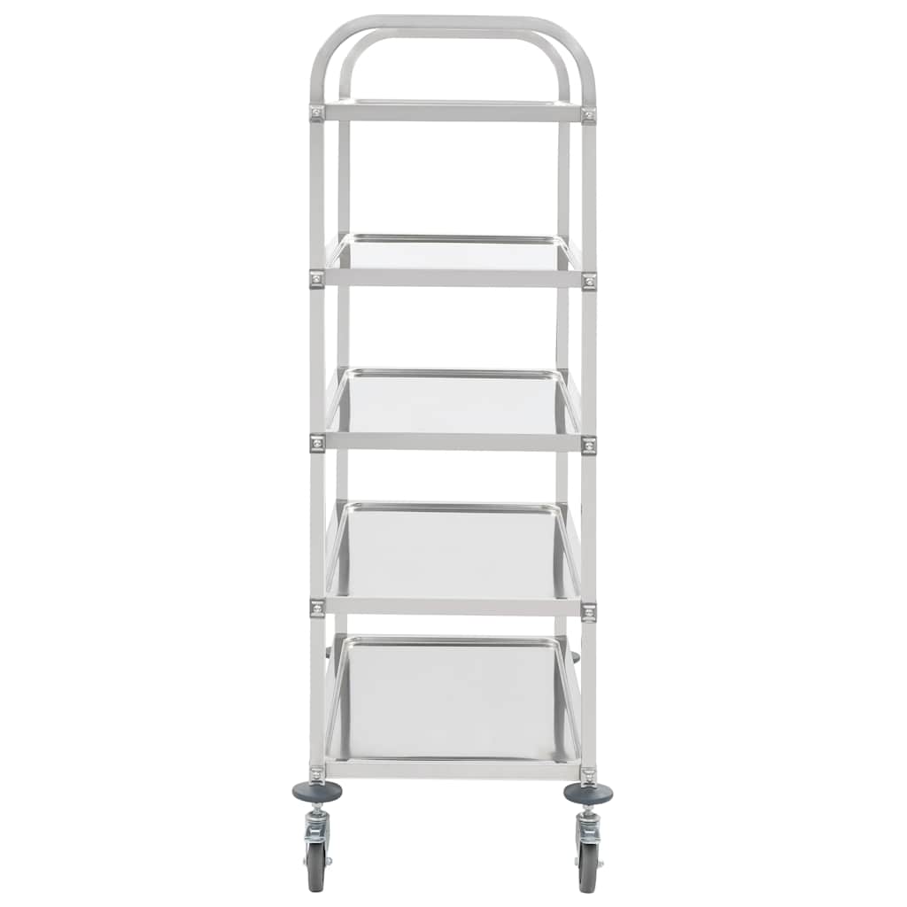 Vidaxl keukentrolley 5-laags 107x55x147 cm roestvrij staal
