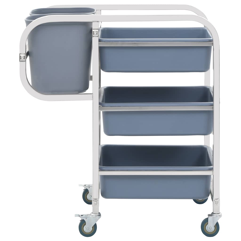 Vidaxl keukenwagen met kunststof containers 82x43,5x93 cm