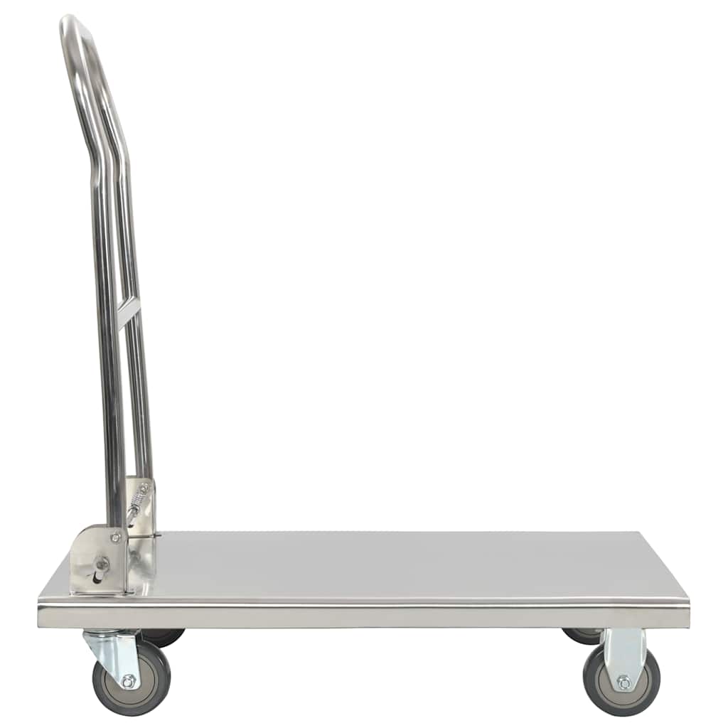 Vidaxl platformwagen 82x53x86 cm roestvrij staal zilverkleurig