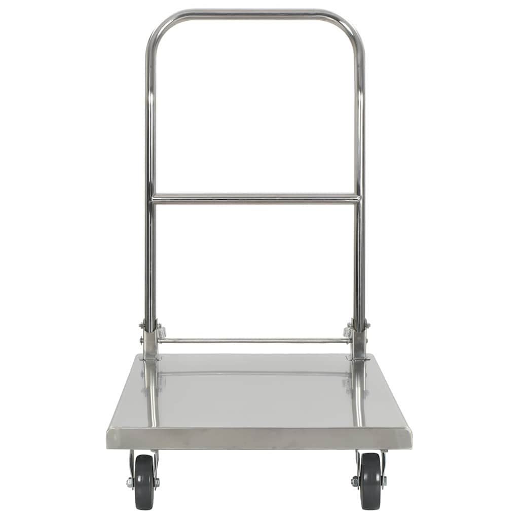 Vidaxl platformwagen 82x53x86 cm roestvrij staal zilverkleurig