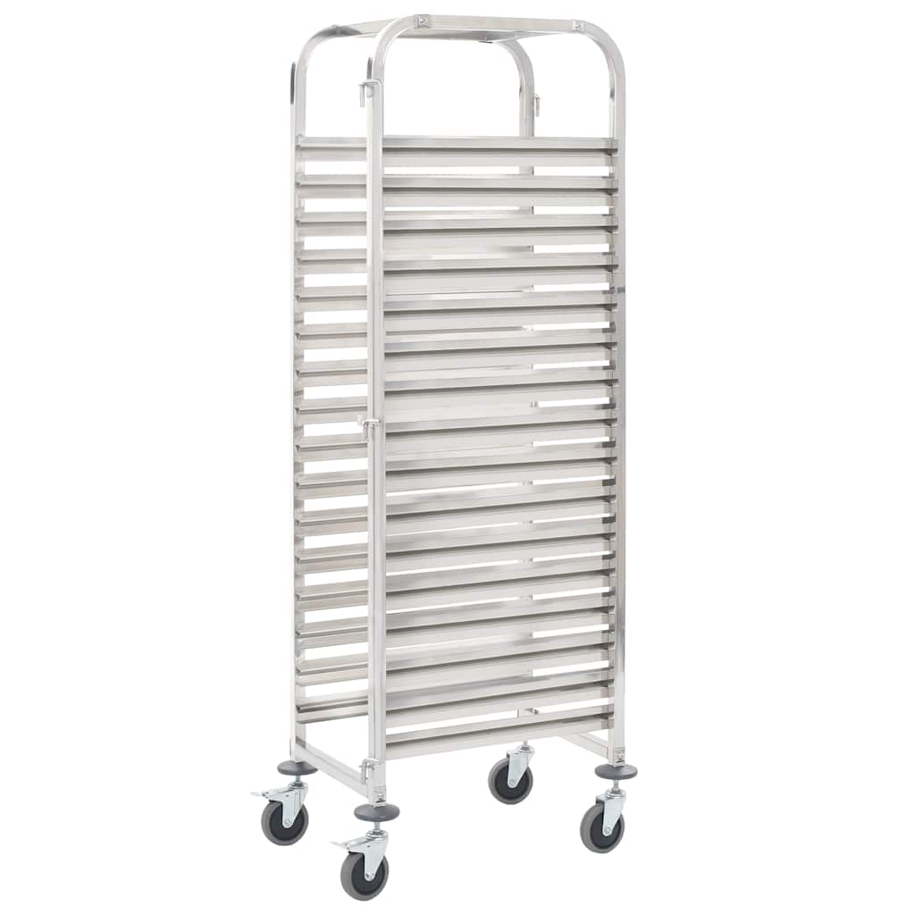 Vidaxl keukentrolley 16-laags 38x55x163 cm roestvrij staal