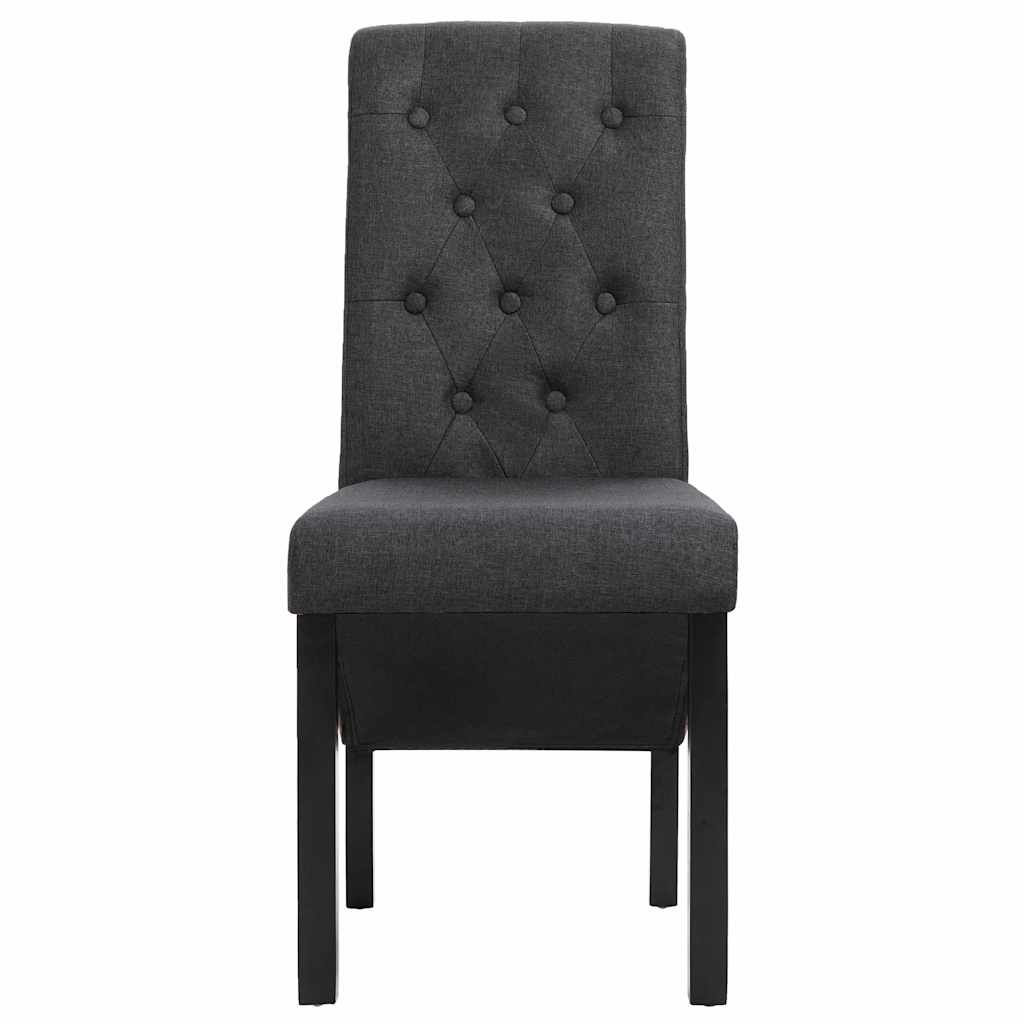 Vidaxl eetkamerstoelen 2 st stof donkergrijs