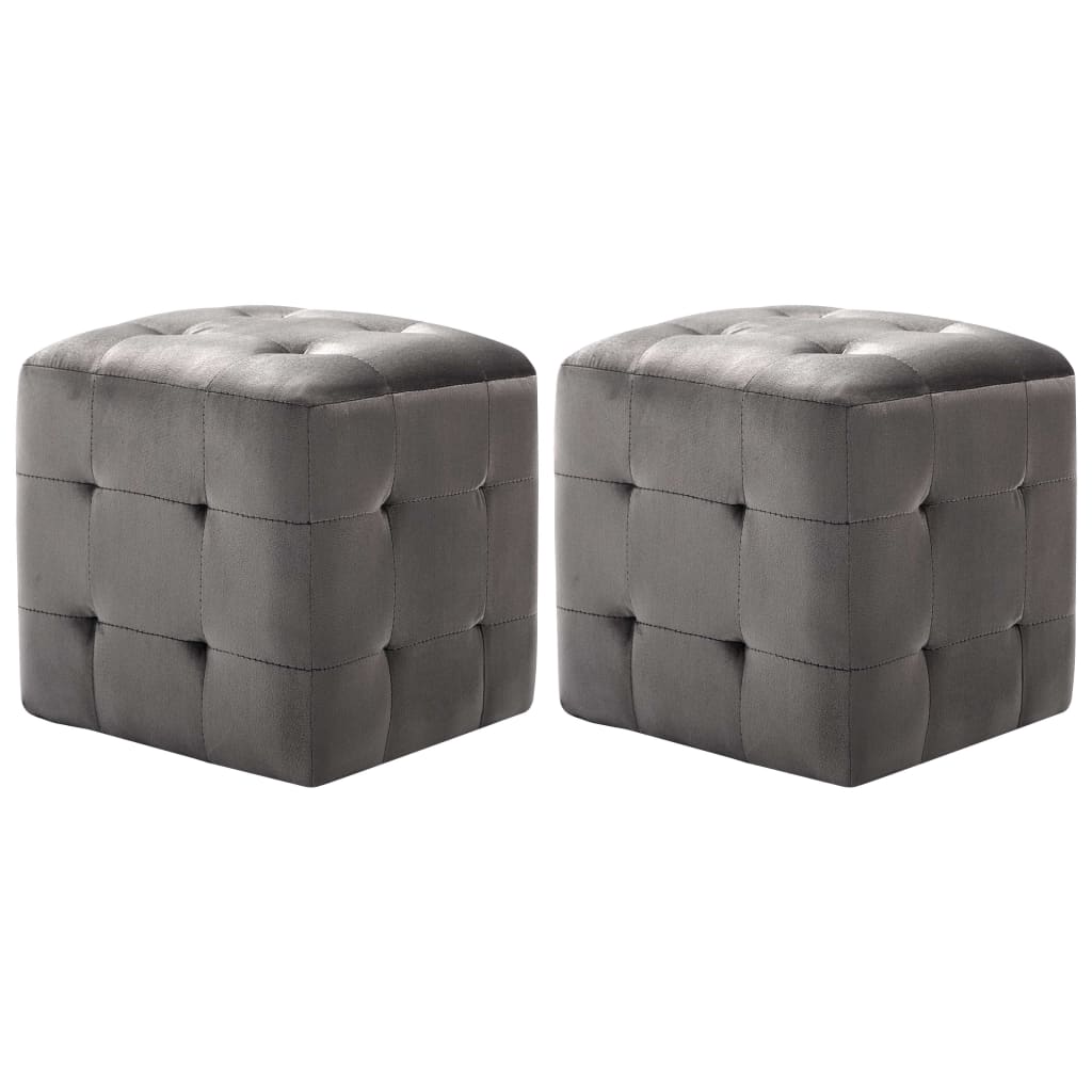 Vidaxl nachtkastjes 2 st 30x30x30 cm fluweel grijs