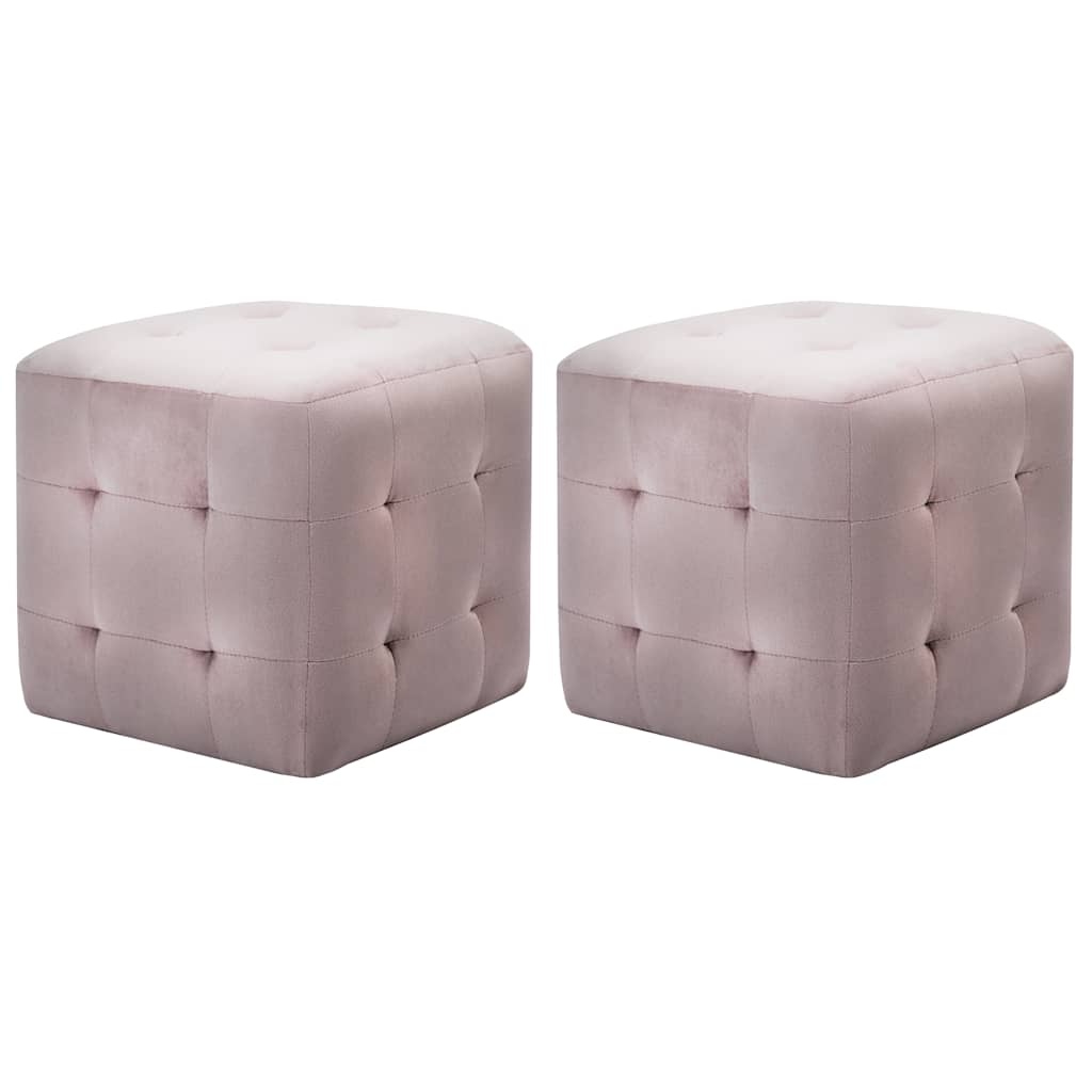 Vidaxl nachtkastjes 2 st 30x30x30 cm fluweel roze