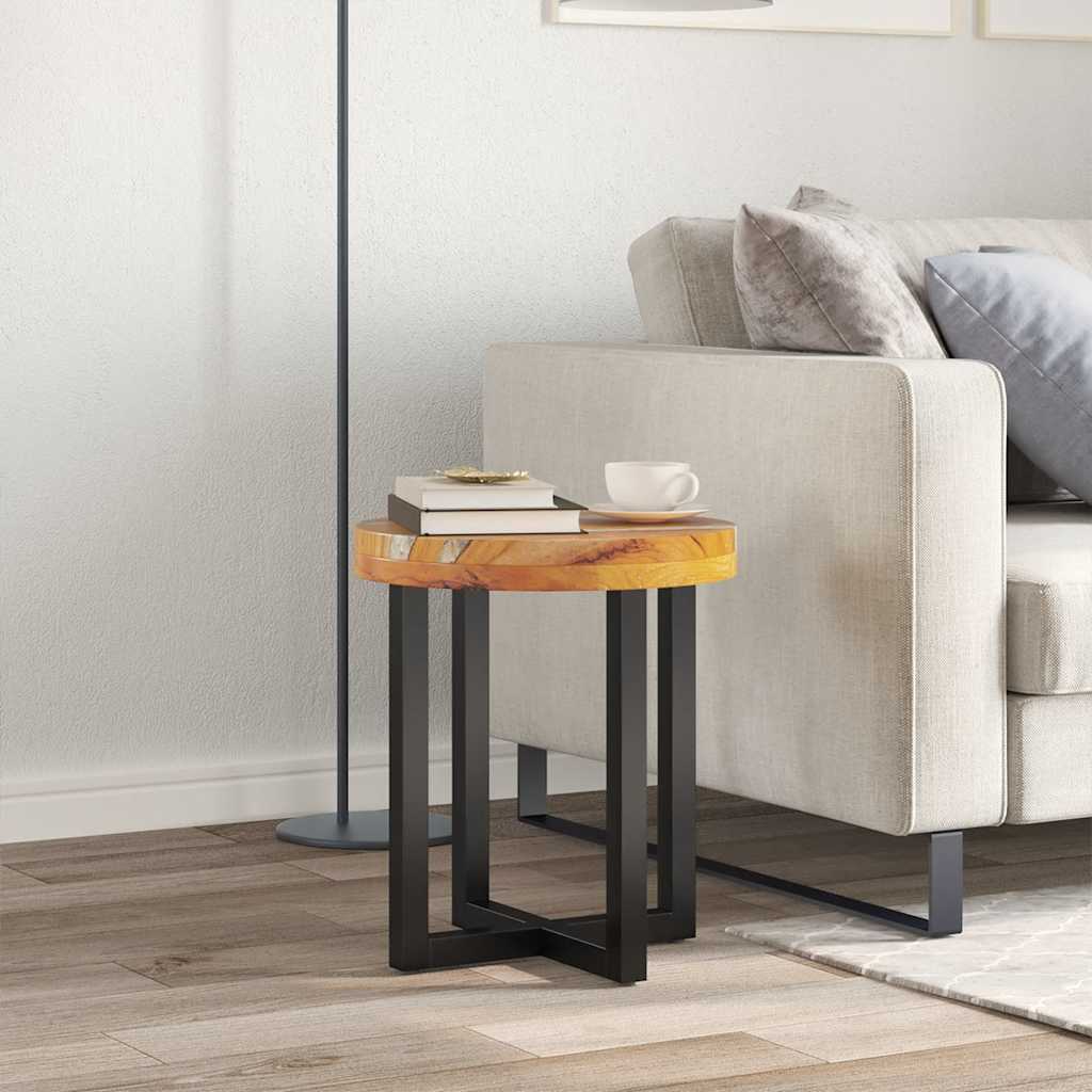 Vidaxl salontafel 40x45 cm massief teakhout en polyresin