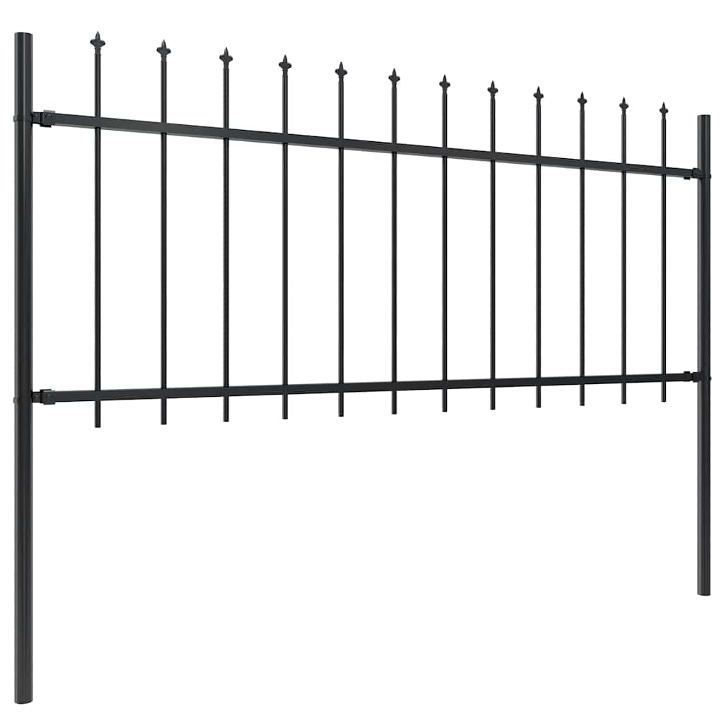 Vidaxl tuinhek met speerpunt staal 181x80 cm zwart