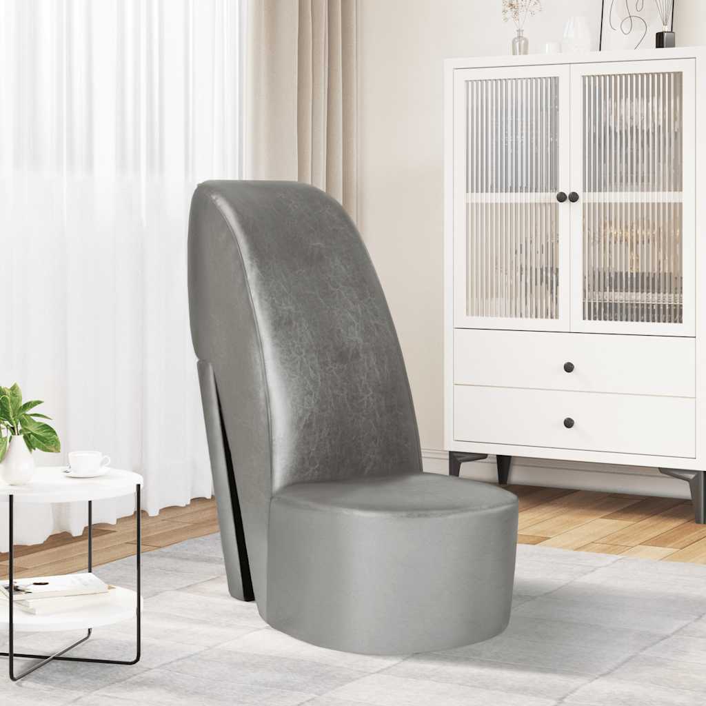 Vidaxl hakstoel kunstleer zilverkleurig