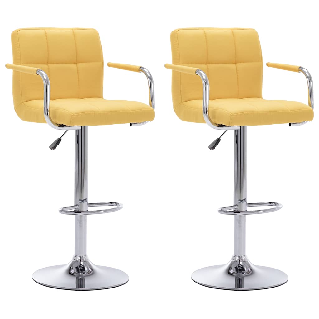 Vidaxl barstoelen 2 st stof geel