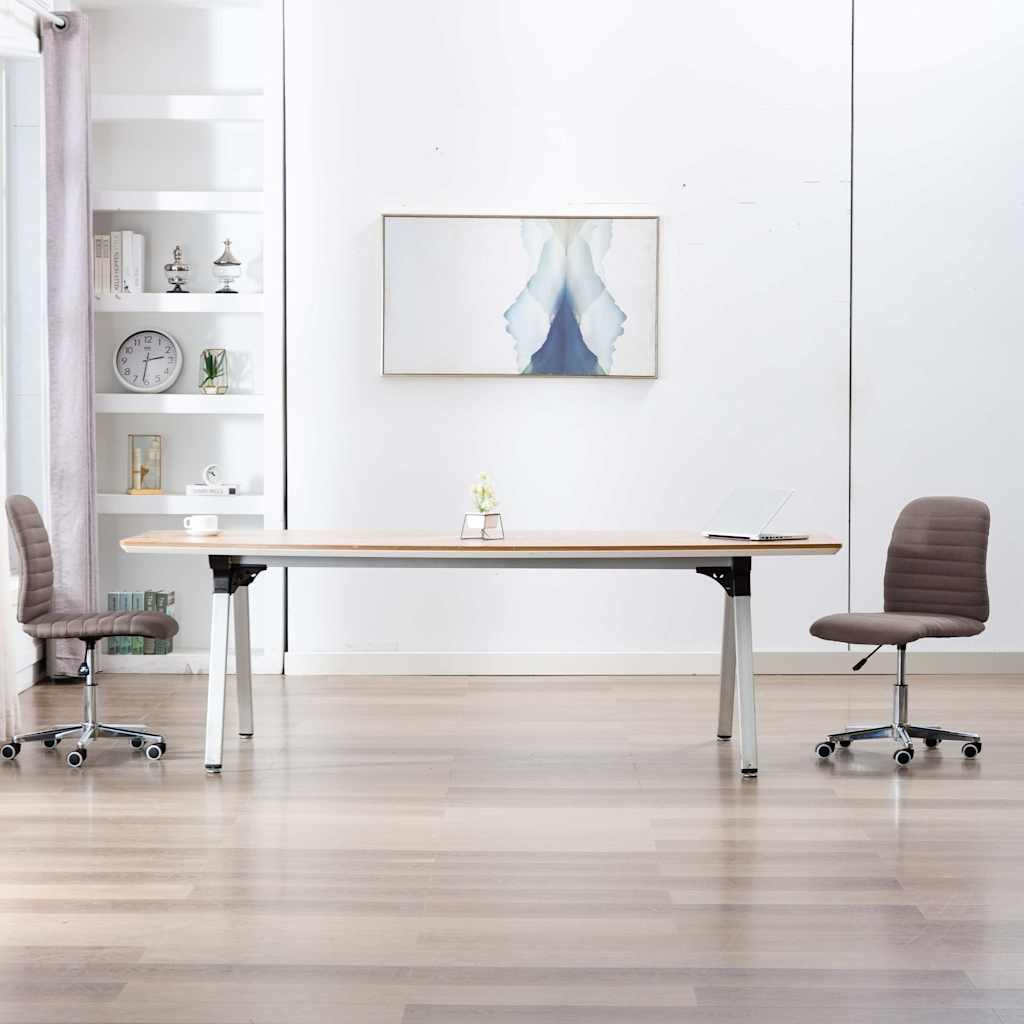 Vidaxl eetkamerstoelen draaibaar 2 st stof taupe