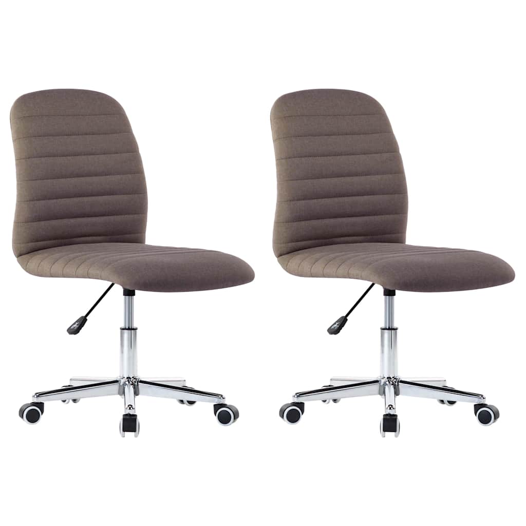 Vidaxl eetkamerstoelen draaibaar 2 st stof taupe