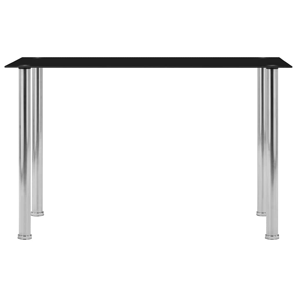 Vidaxl eettafel 120x60x75 cm gehard glas zwart