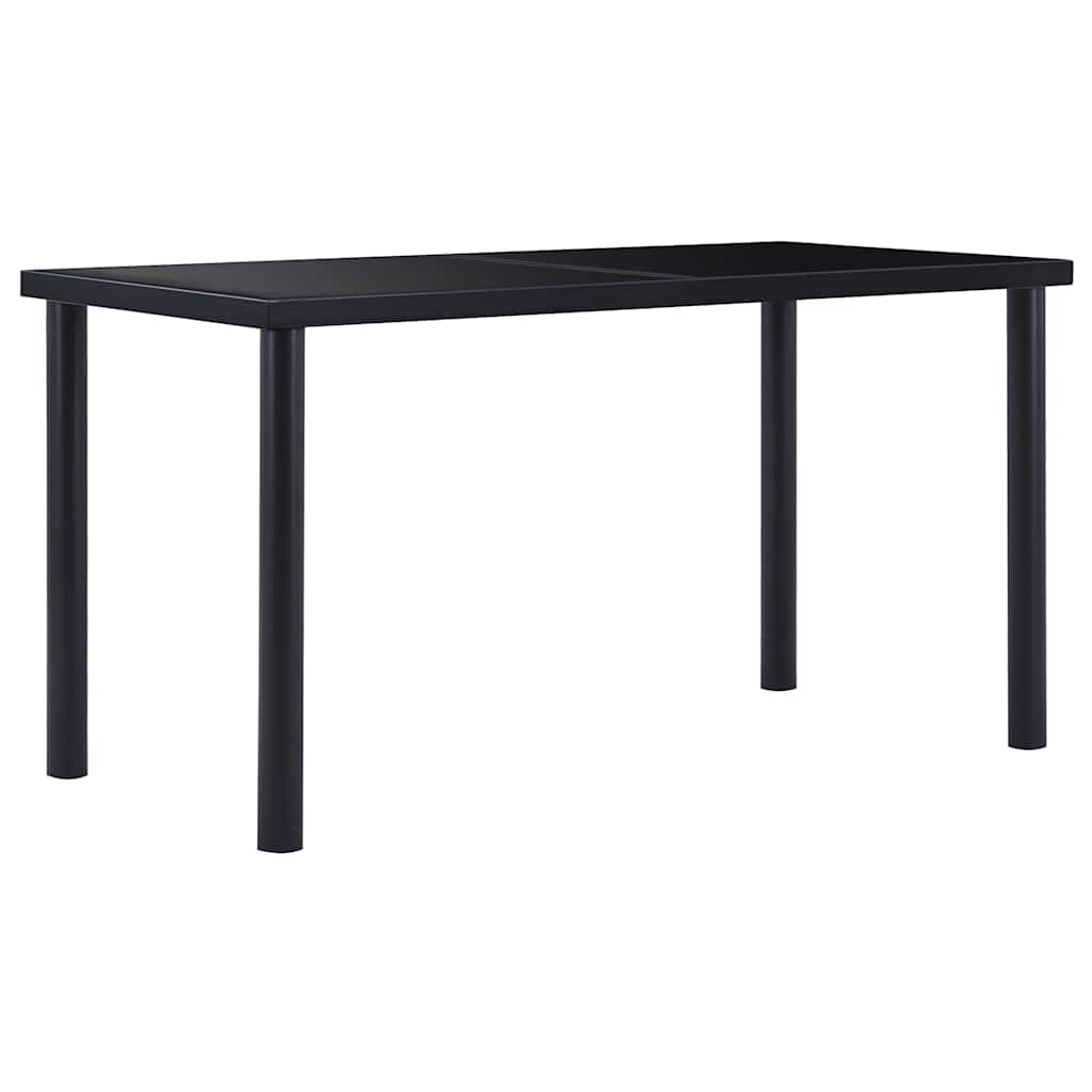 Vidaxl eettafel 140x70x75 cm gehard glas zwart