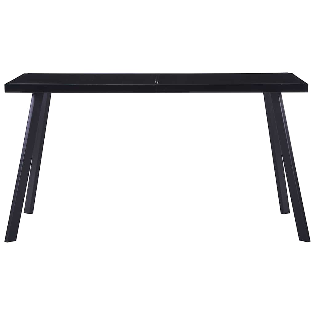 Vidaxl eettafel 140x70x75 cm gehard glas zwart