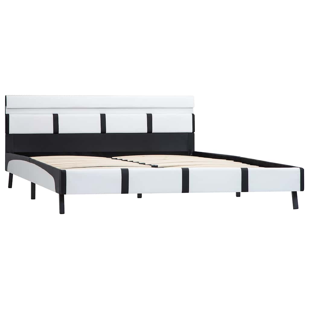 Vidaxl bedframe met led kunstleer wit 120x200 cm