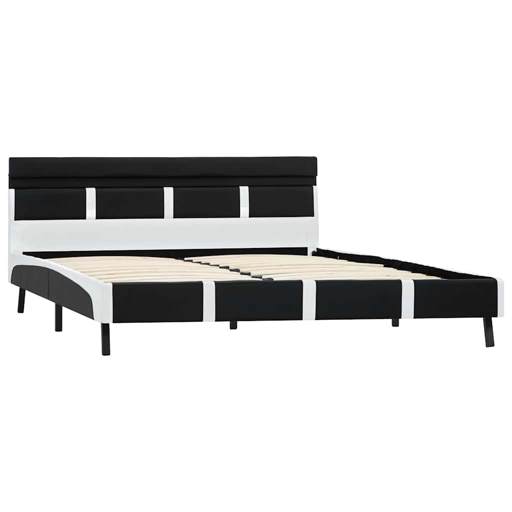 Vidaxl bedframe met led kunstleer zwart 120x200 cm