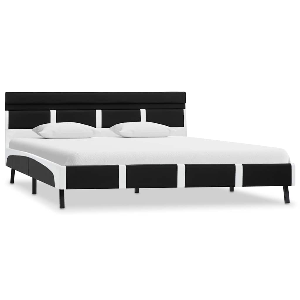Vidaxl bedframe met led kunstleer zwart 160x200 cm