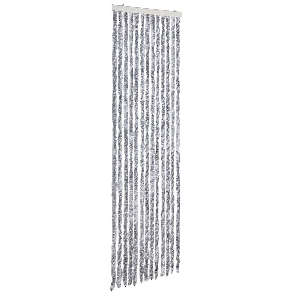 Vidaxl vliegengordijn 56x185 cm chenille wit en grijs
