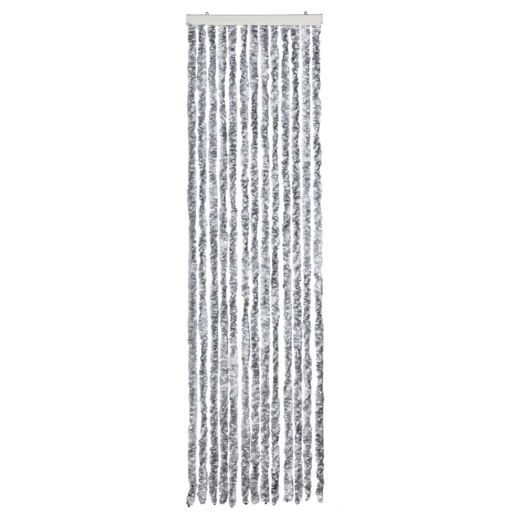 Vidaxl vliegengordijn 56x185 cm chenille wit en grijs
