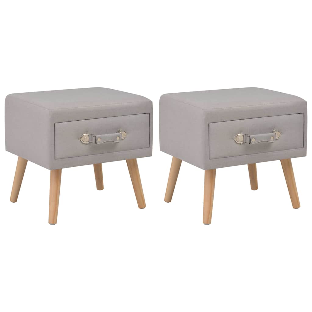 Vidaxl nachtkastjes 2 st 40x35x40 cm stof grijs