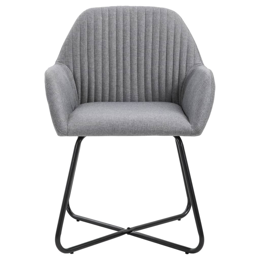 Vidaxl eetkamerstoelen 2 st stof lichtgrijs