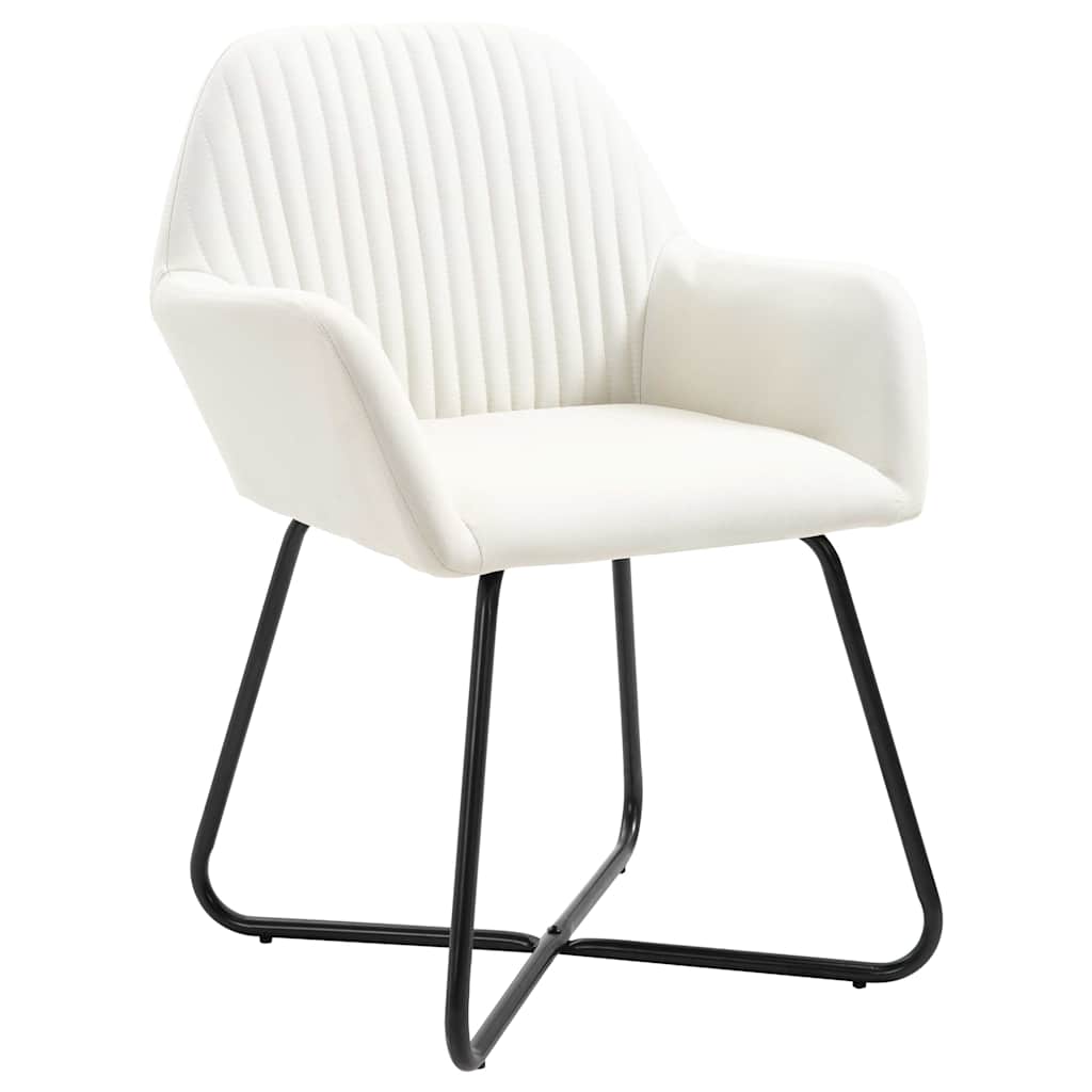 Vidaxl eetkamerstoelen 2 st stof crèmekleurig
