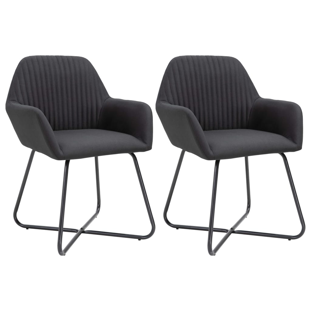Vidaxl eetkamerstoelen 2 st stof zwart