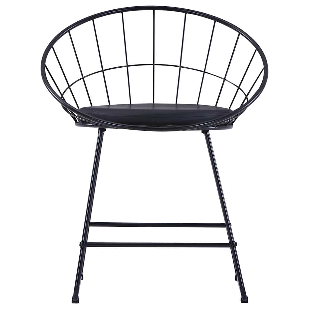 Vidaxl eetkamerstoelen met kunstleren zittingen 6 st staal zwart
