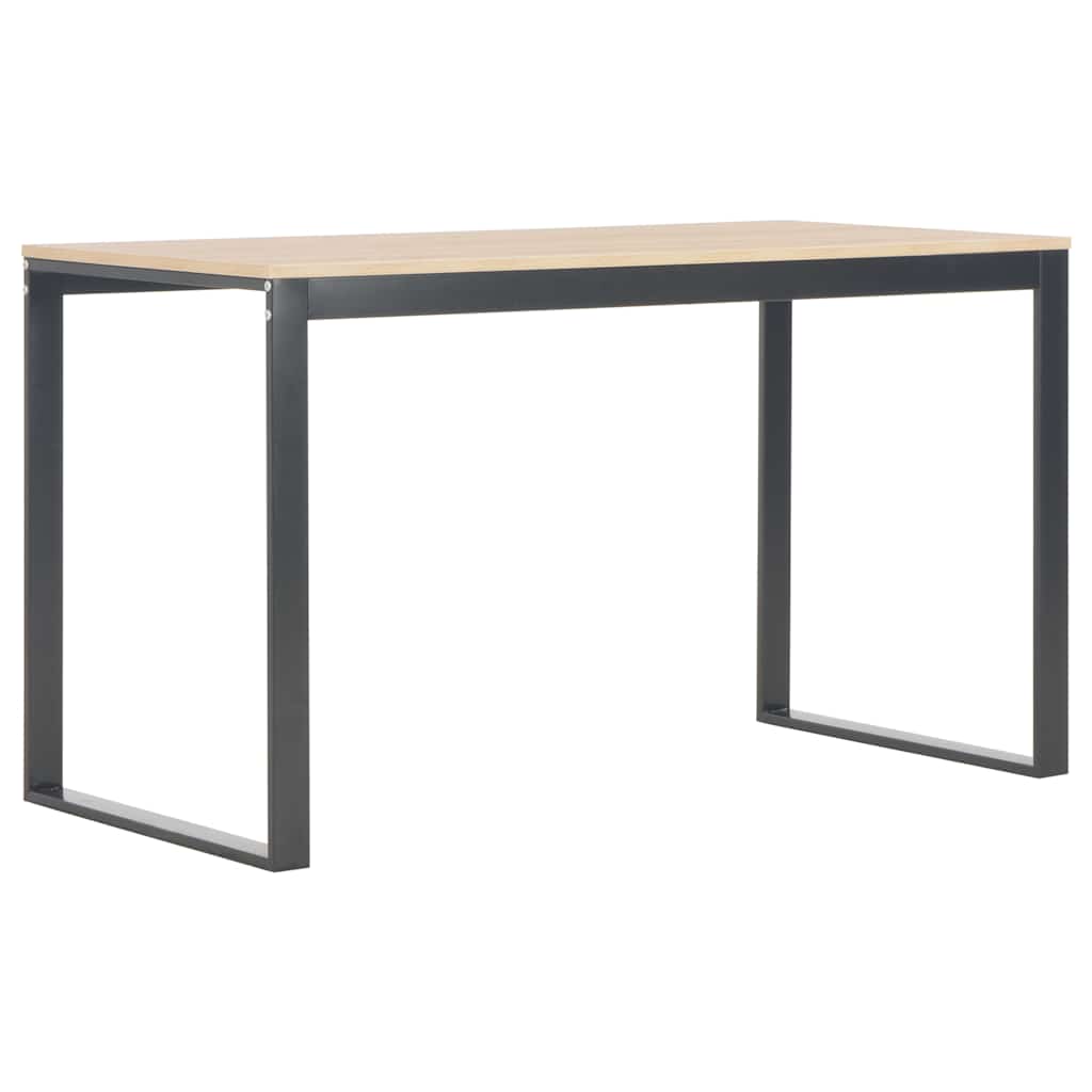 Vidaxl computerbureau 120x60x70 cm zwart en eikenkleurig