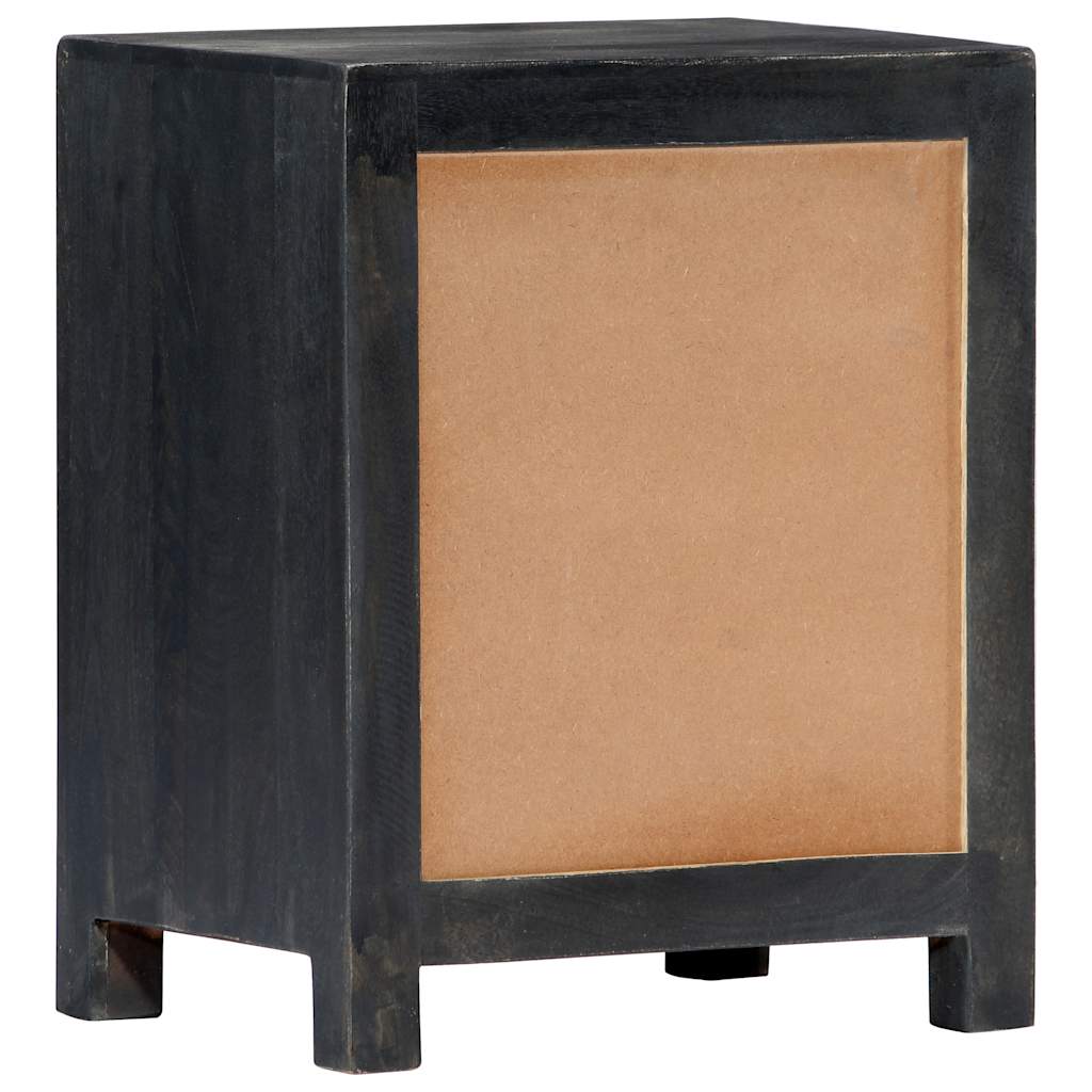 Vidaxl nachtkastje handgesneden 40x30x50 cm massief mangohout grijs