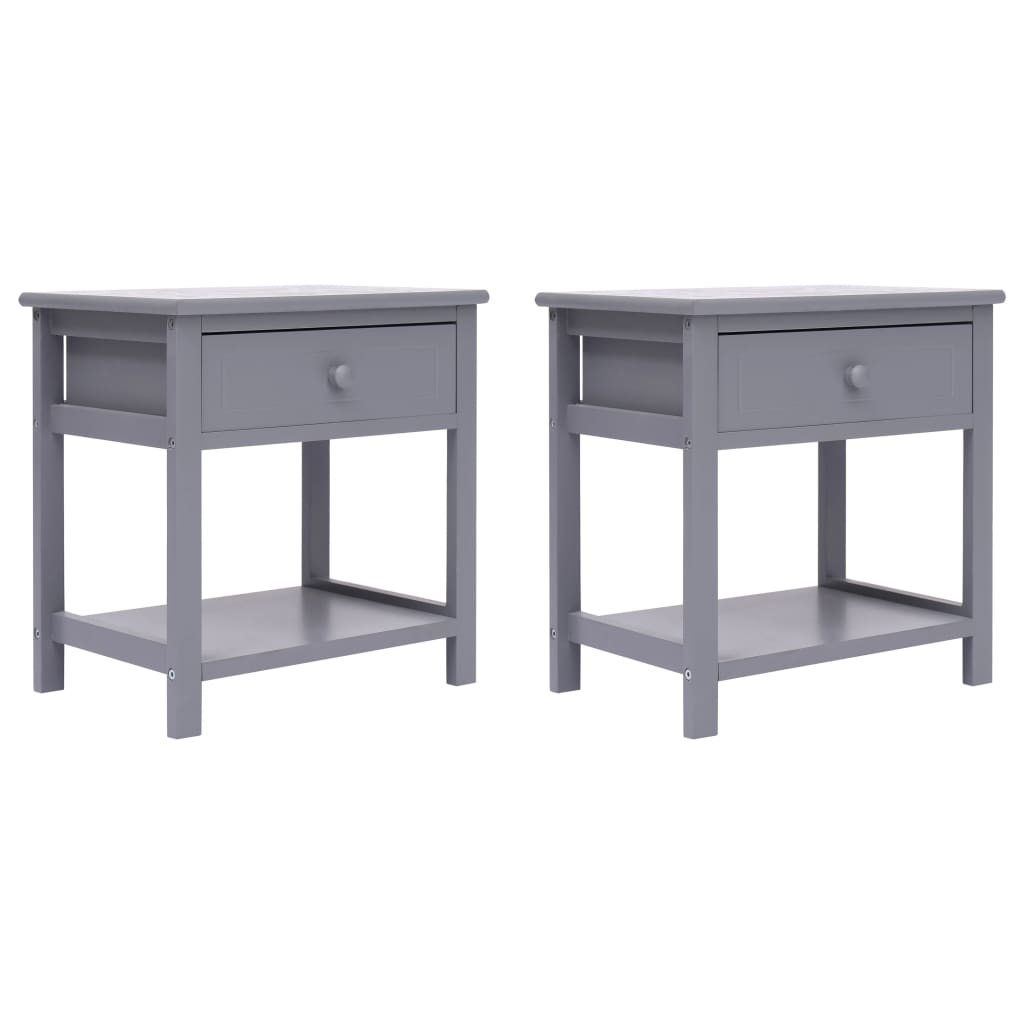 Vidaxl nachtkastje 2 st 40x29x42 cm paulowniahout grijs