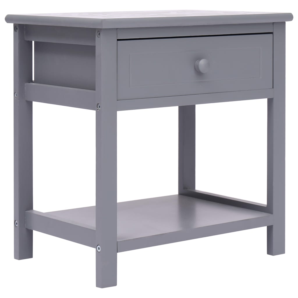 Vidaxl nachtkastje 2 st 40x29x42 cm paulowniahout grijs