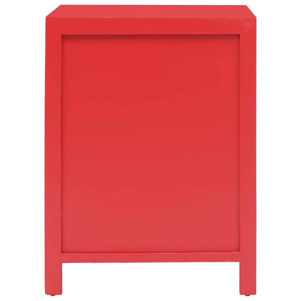 Vidaxl nachtkastje 38x28x52 cm paulowniahout rood