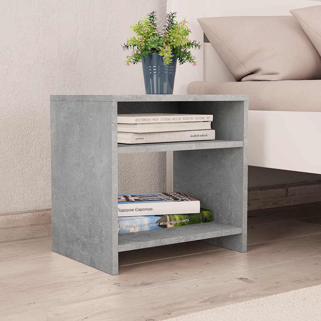 Vidaxl nachtkastje 40x30x40 cm bewerkt hout betongrijs