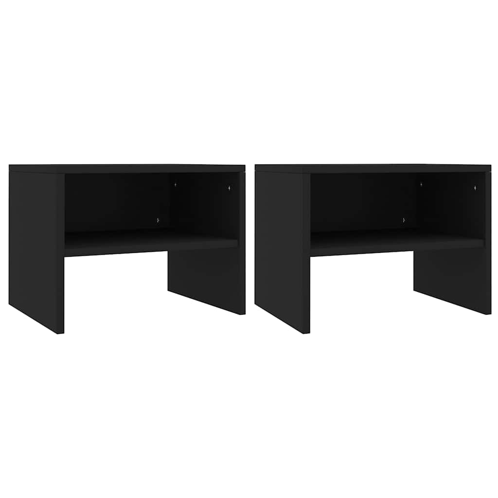 Vidaxl nachtkastjes 2 st 40x30x30 cm bewerkt hout zwart
