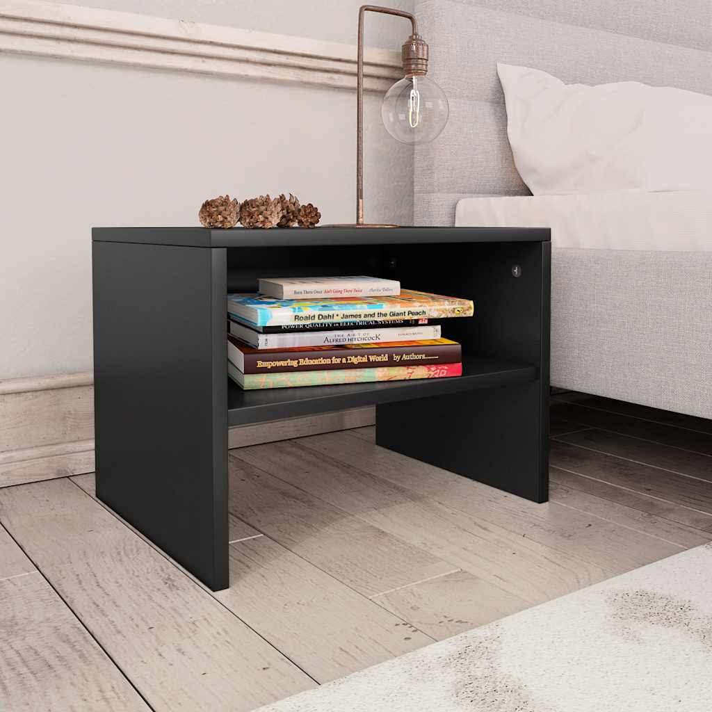 Vidaxl nachtkastjes 2 st 40x30x30 cm bewerkt hout zwart
