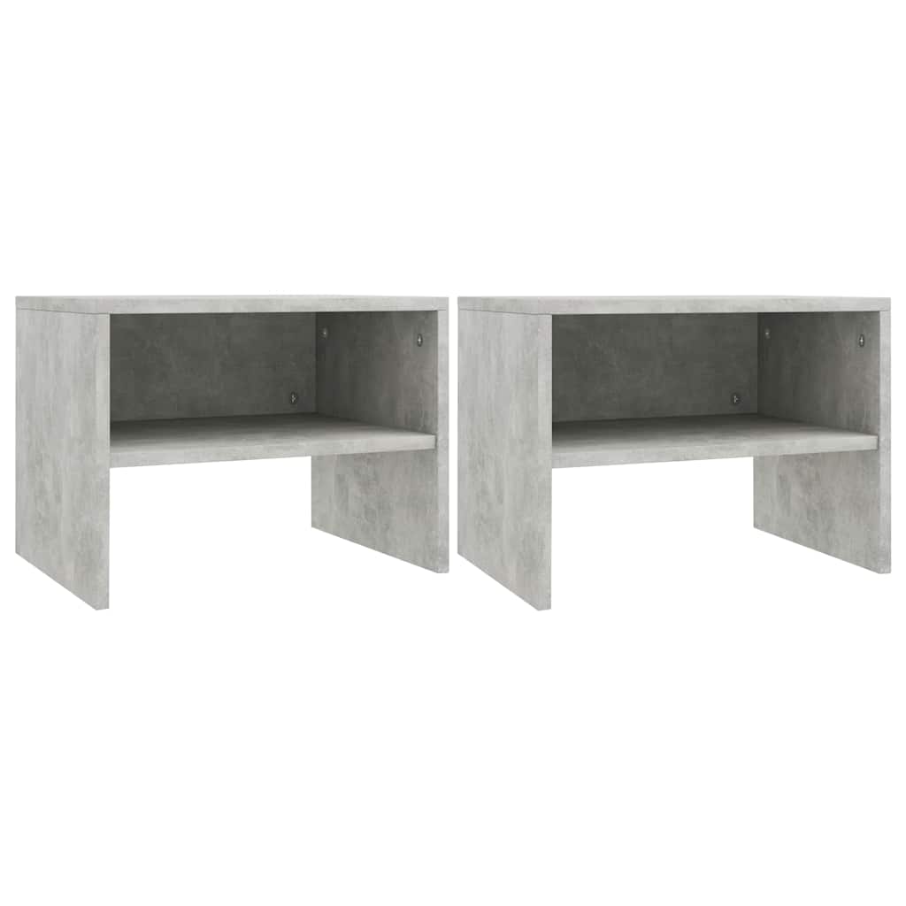 Vidaxl nachtkastjes 2 st 40x30x30 cm bewerkt hout betongrijs