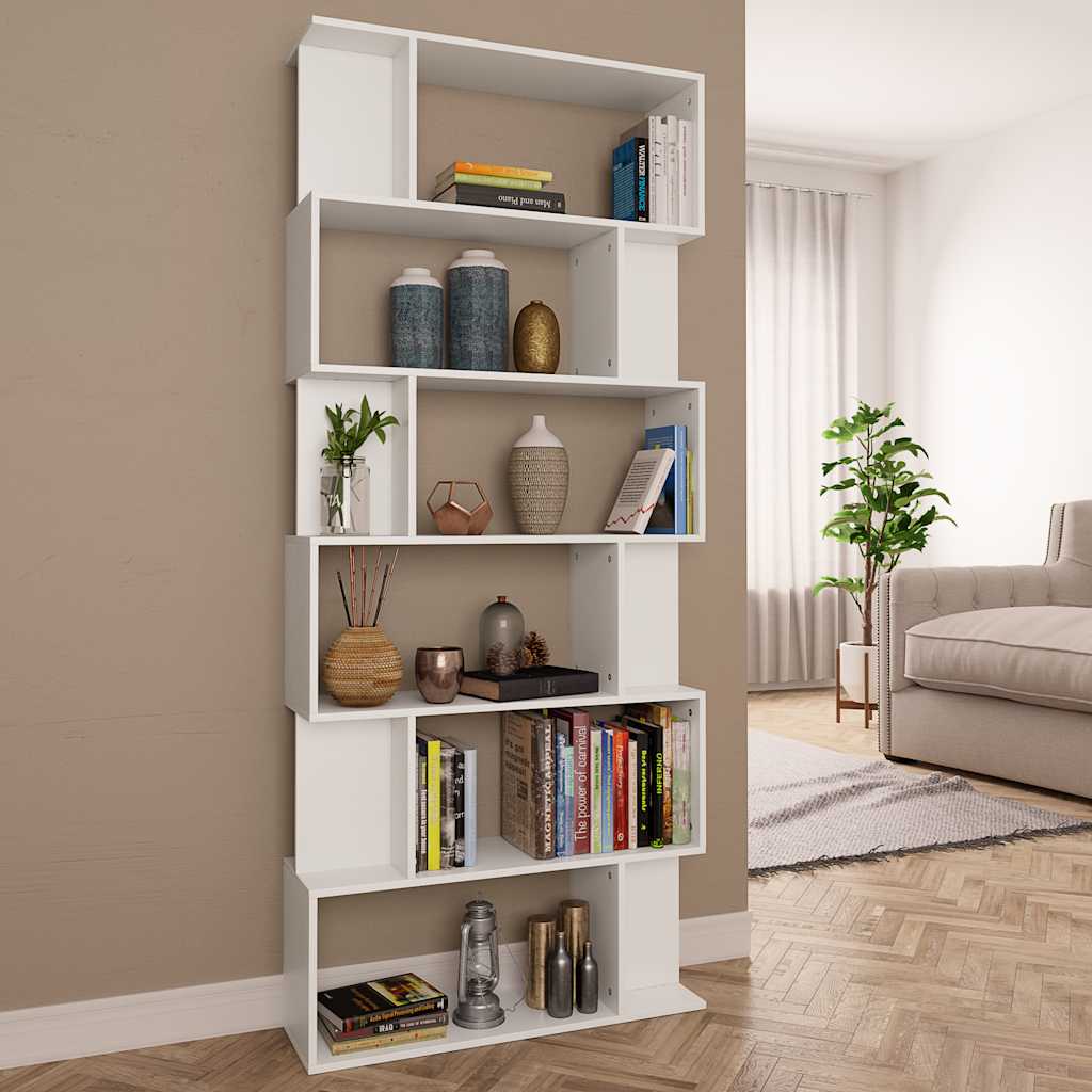 Vidaxl boekenkast kamerscherm 80x24x192 cm bewerkt hout wit