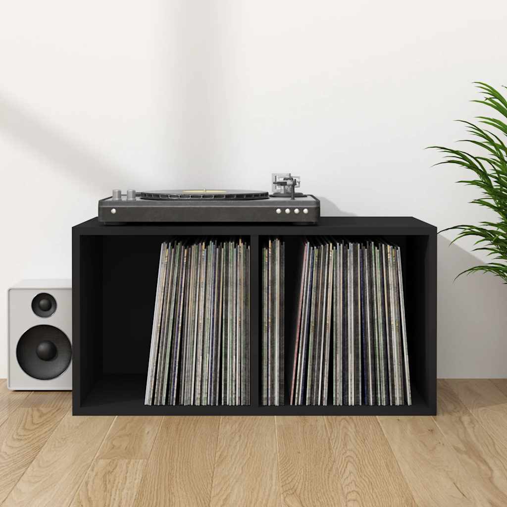 Vidaxl opbergbox voor lp's 71x34x36 cm bewerkt hout zwart