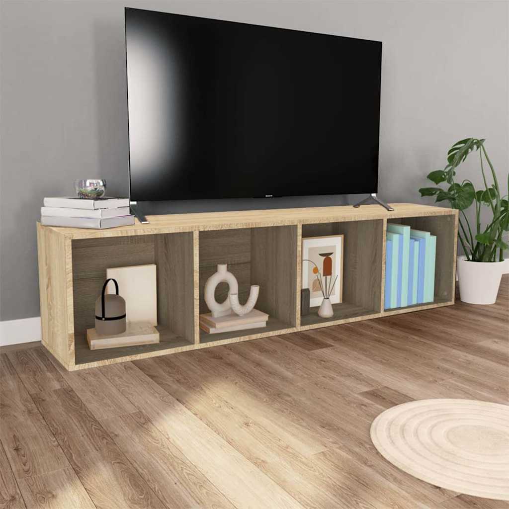 Vidaxl boekenkast tv-meubel 36x30x143cm bewerkt hout sonoma eikenkleur