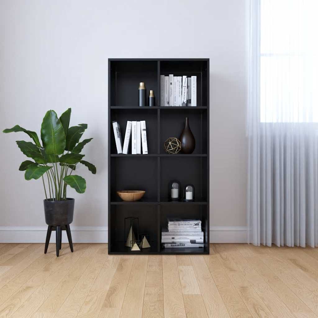 Vidaxl boekenkast dressoir 66x30x130 cm bewerkt hout zwart