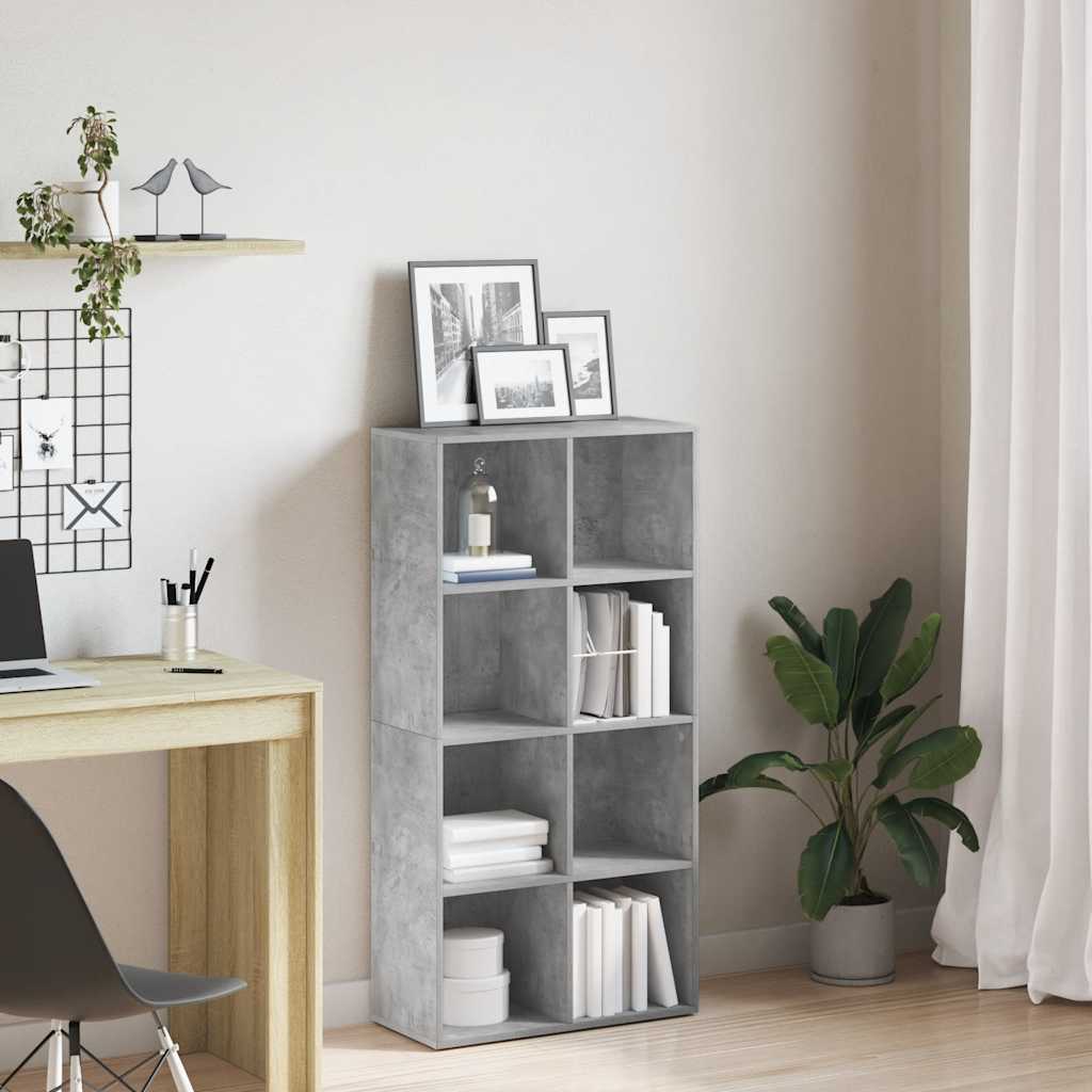 Vidaxl boekenkast dressoir 66x30x130 cm bewerkt hout betongrijs