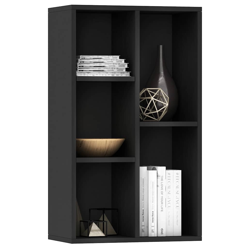 Vidaxl boekenkast dressoir 50x25x80 cm bewerkt hout zwart