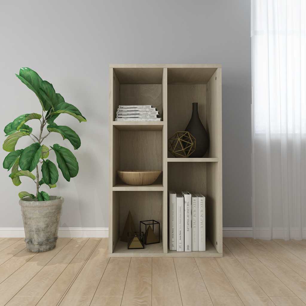 Vidaxl boekenkast dressoir 50x25x80 cm bewerkt hout sonoma eikenkleur