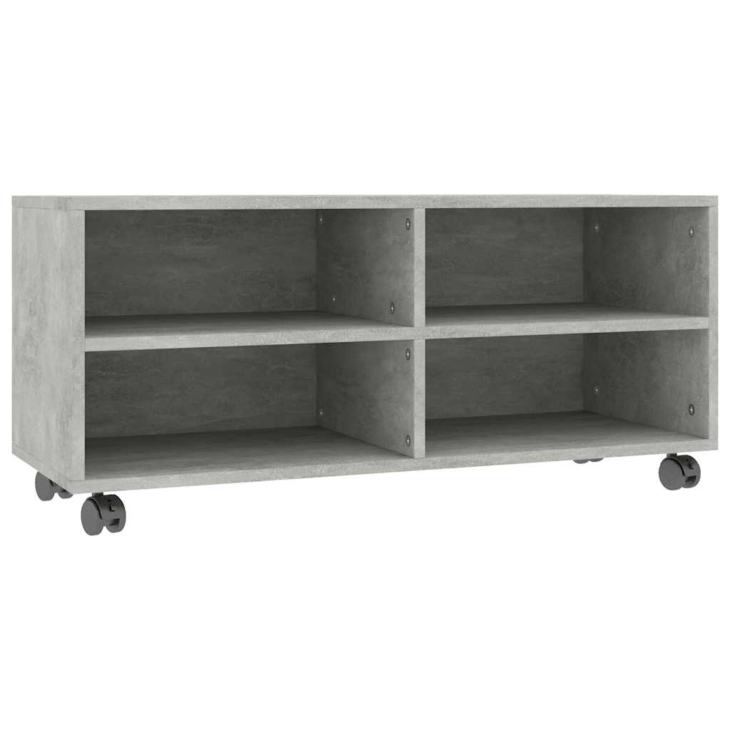 Vidaxl tv-meubel met wieltjes 90x35x35 cm bewerkt hout betongrijs