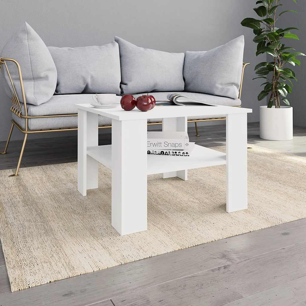 Vidaxl salontafel 60x60x42 cm bewerkt hout wit