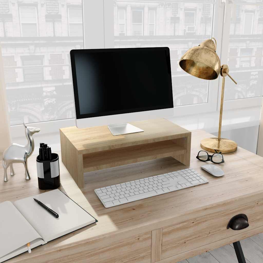 Vidaxl monitorstandaard 42x24x13 cm bewerkt hout sonoma eikenkleurig